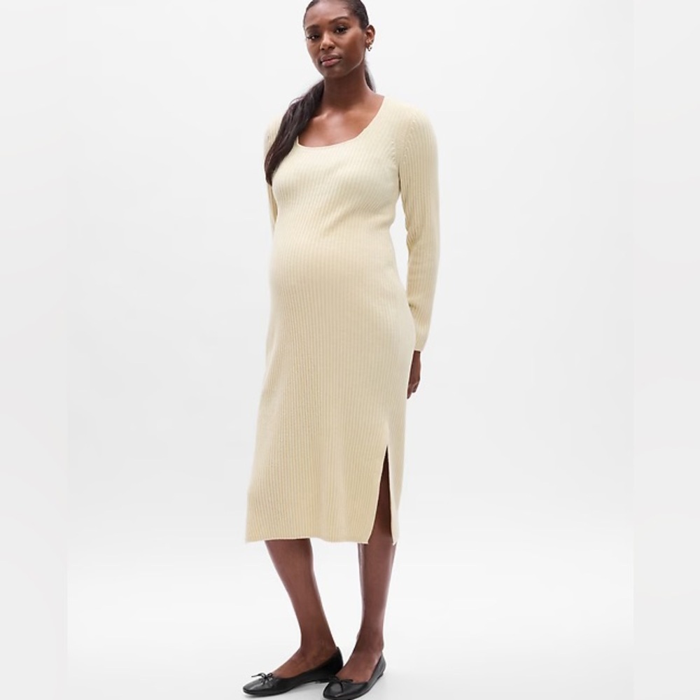 Gap Maternity CashSoft Rib Midi Sweater Dress